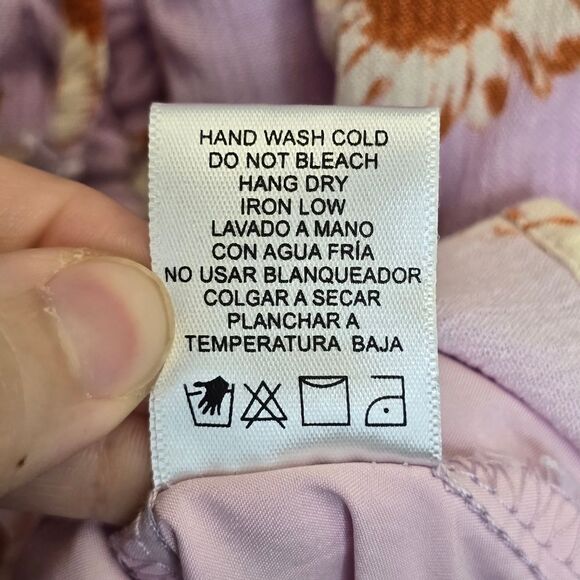 Love Tree Women's Floral Daisy Ruffle Lilac Purple Mini Peplum Dress M - Picture 16 of 16